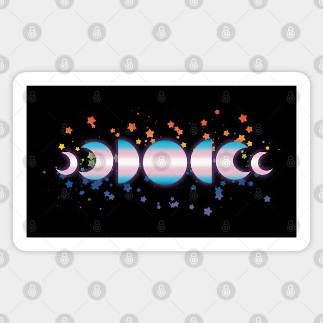 Trans Pride Moonphases Sticker by JM's Designs